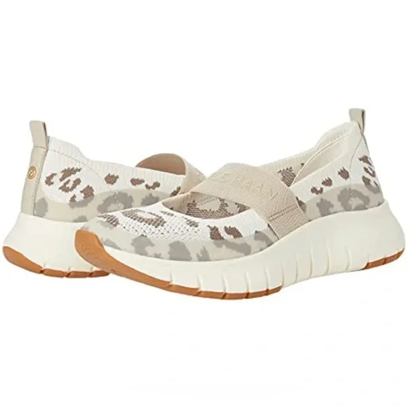 Cole Haan Zerogrand Flex Mary Jane Slip-On Ivory/White Cap Grey/Walnut Leopard - Picture 1 of 9
